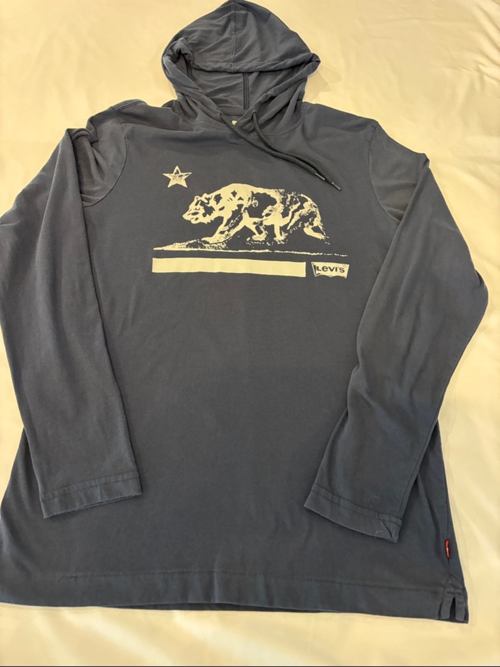 Levi's Men’s Blue California Republic Bear Graphic Long Sleeve Hoodie - Small